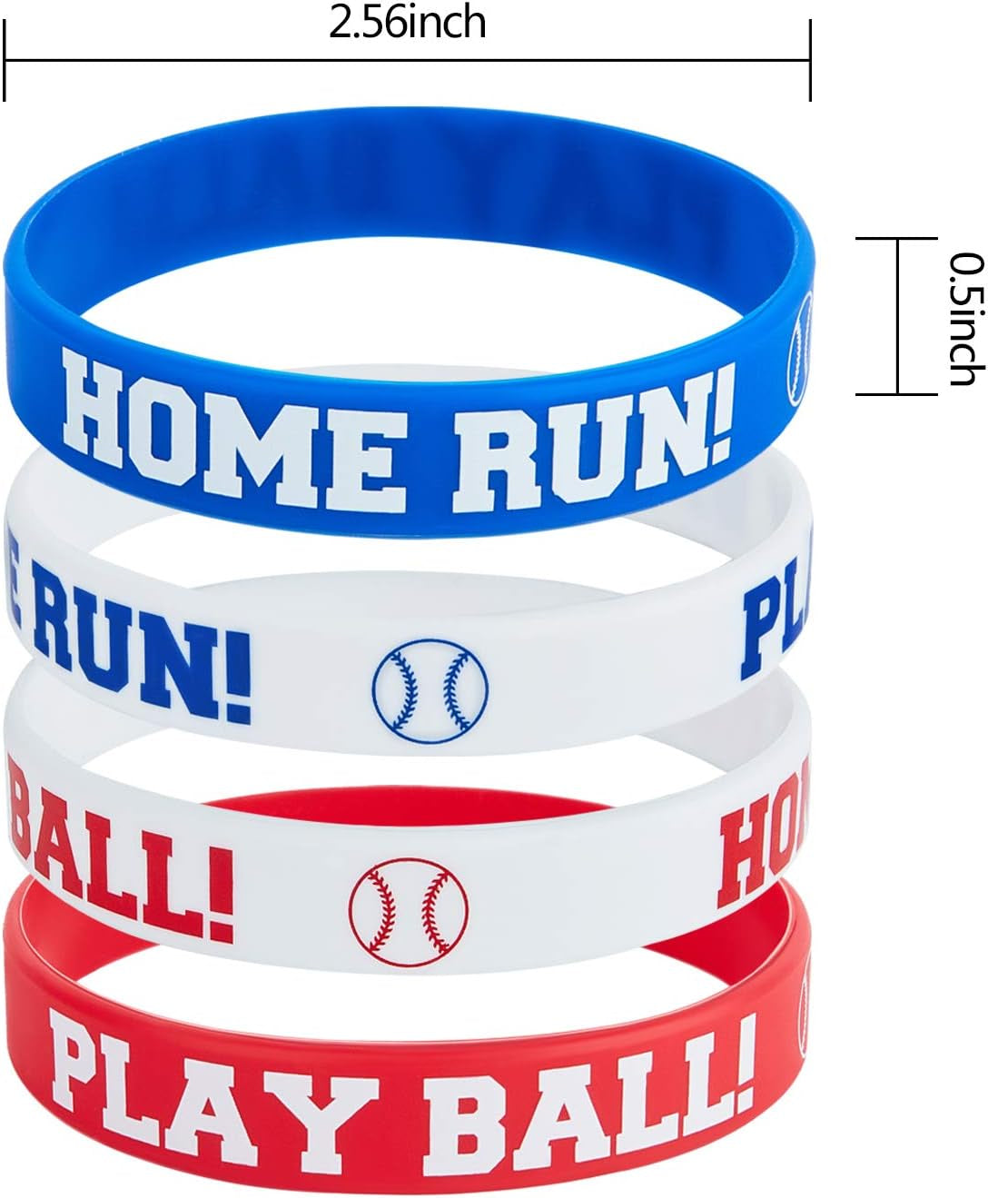 Baseball Silicone Rubber Bracelets Boy Rubber Wristbands Baseball Bracelet Wristbands for School Gifts Party Favors (24)